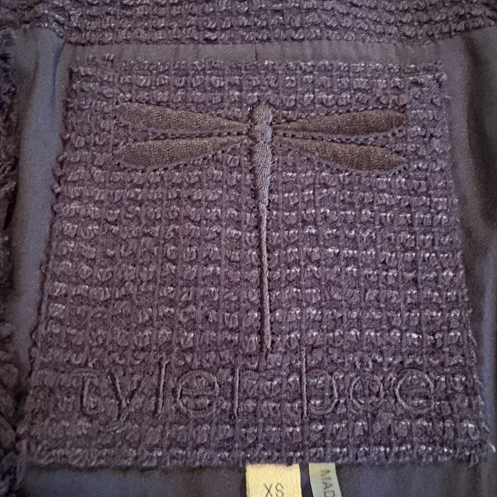 Women’s Navy Blue Fringe Trim Jacket - Picture 5 of 6